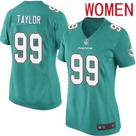 Women Miami Dolphins #99 Jason Taylor Nike Green Game NFL Jersey->women nfl jersey->Women Jersey